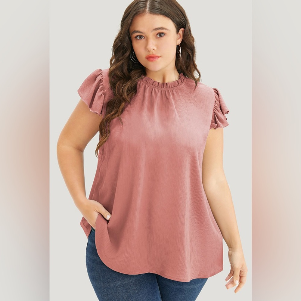 18/20 2X BloomChic Rouge Cap Sleeve Ruffle Trim Tank Top